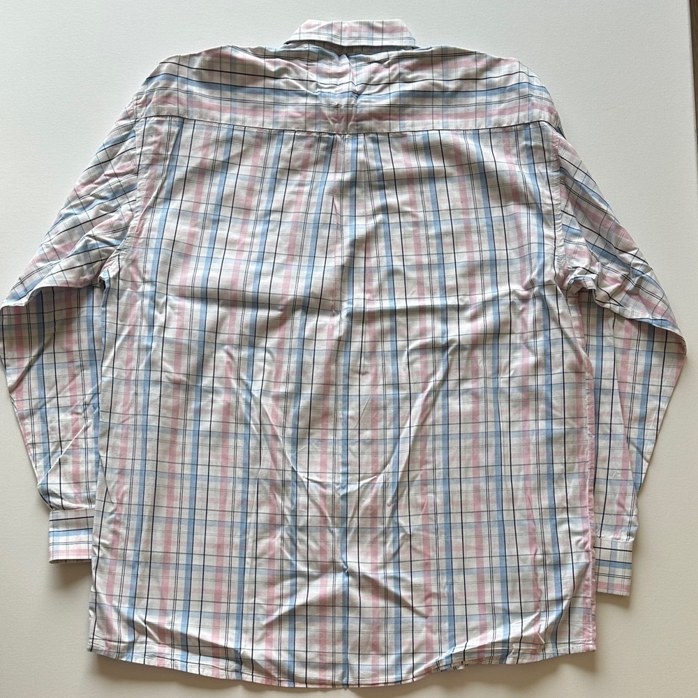 Wrangler Pink Ribbon Plaid Shirt Western Cowboy Button Down Size L - Picture 4 of 7